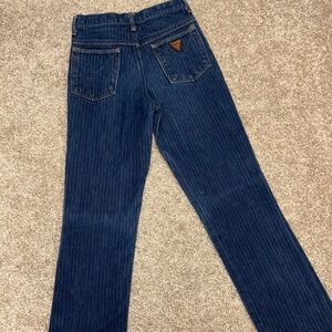 Vintage Sedgefield SMALL‎ Textured Denim Jeans Size 28x36 Made USA 70s-80s SLIM
